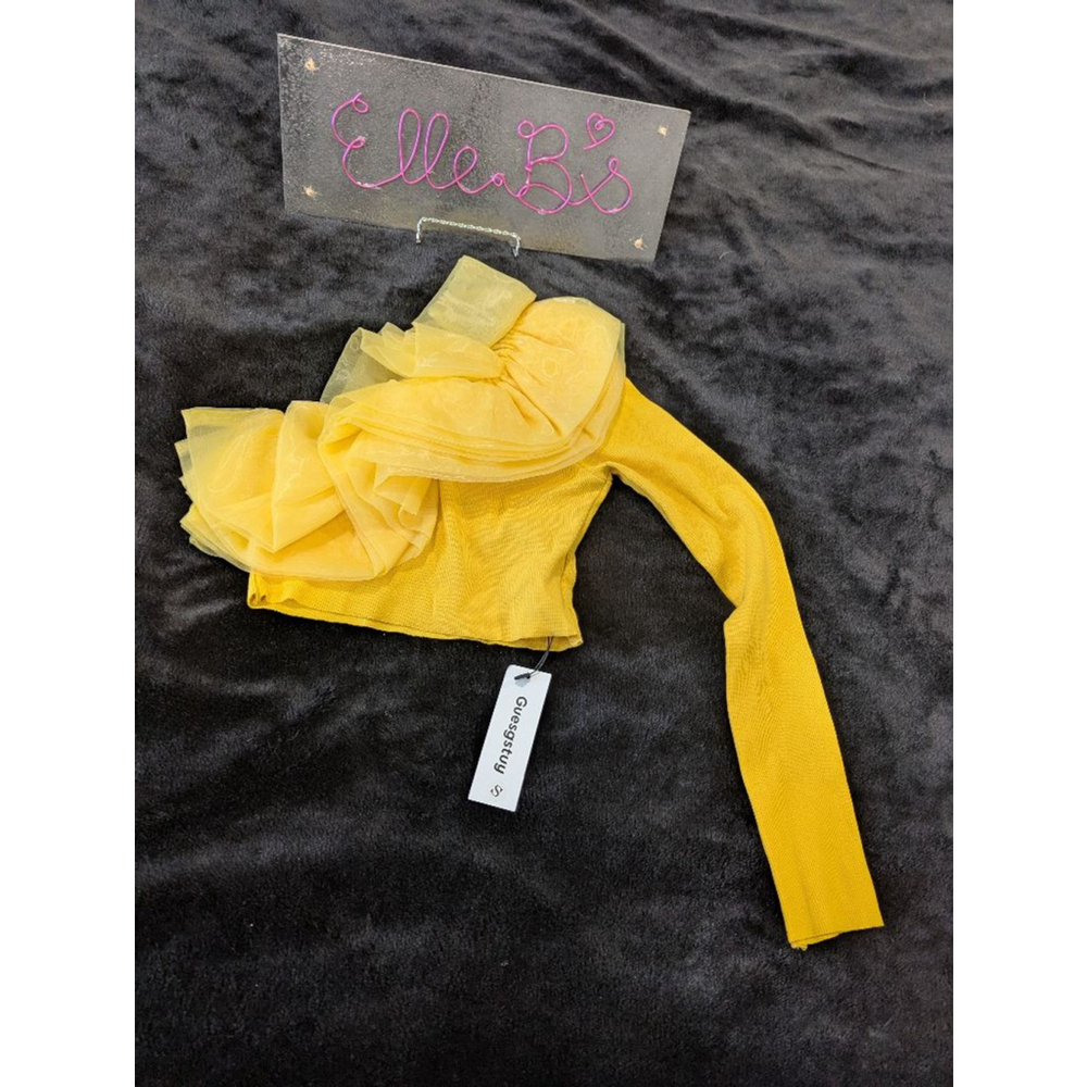 NWT Guesgstuy Yellow One Shoulder Top S